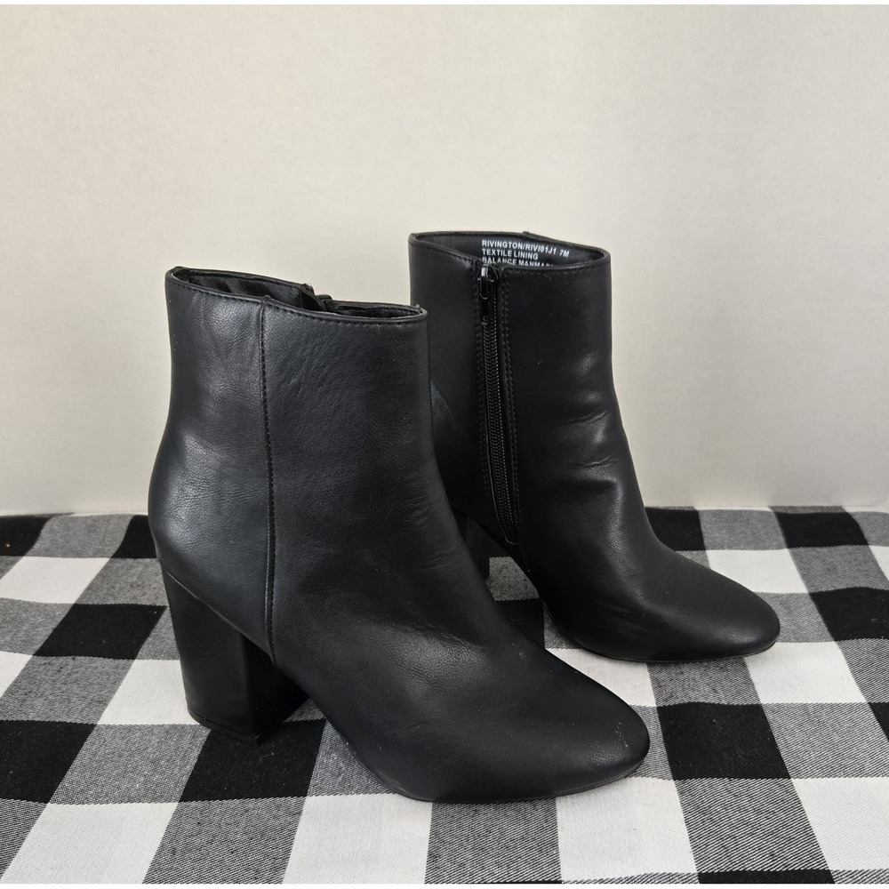 Madden Girl Rivington Women's Ankle Boots Block Heel Inside Zip Size 7M